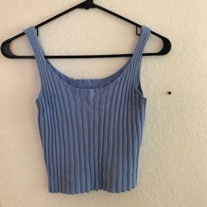 Light blue knitted crop top.